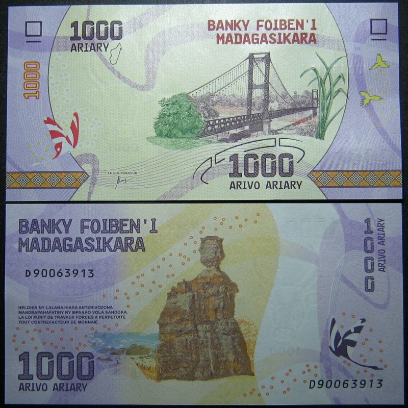 Madagasca 1000 Aliari 2004 UNC